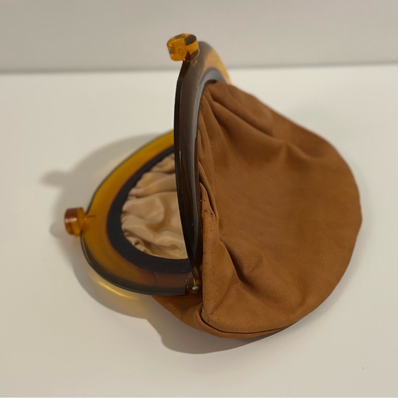 Vintage 50s 60s Budd Genuine Leather & Lucite Coin Purse - Inwood, Long Island - Picture 7 of 12